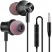 Earphones XINLIANG Wired Earbuds with Microphone &amp; Volume Control in-Ear Headphones with Magnetic, Bass Driven 3.5 mm Earbuds for iOS and Android Smartphones, Laptops, MP3, Gaming, Walkman (Black)