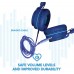 TALK WORKS Corded Headphones for Kids - Over Ear Headphones for Home, School, and Gaming - Lightweight, Portable, Cushioned Earcups, and Adjustable Headband - Comes in Fun Colors - One Size, Blue